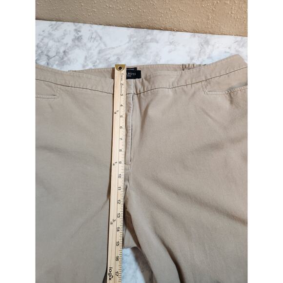 Talbots Women's Beige Solid Stretch Hampshire High Rise Cropped Pants Size 22W - Picture 6 of 7